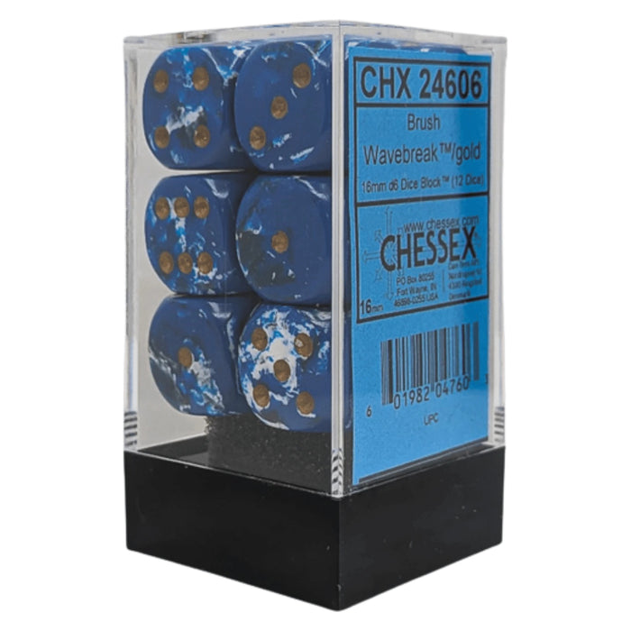 Set 12 Zaruri Chessex Brush d6 Dice 16mm