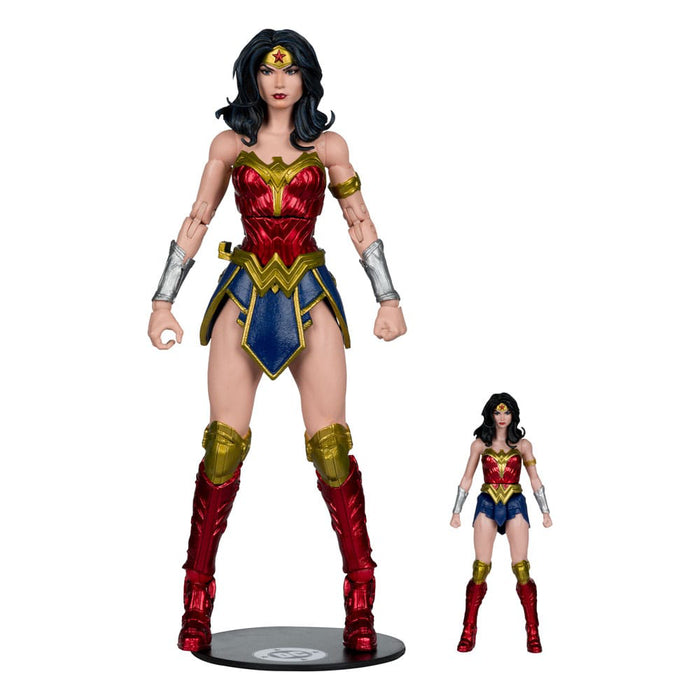 Set 2 Figurine Articulate DC Justice League Monsterverse DC Multiverse - Wonder Woman Vs Atomic Blast Godzilla 18 cm