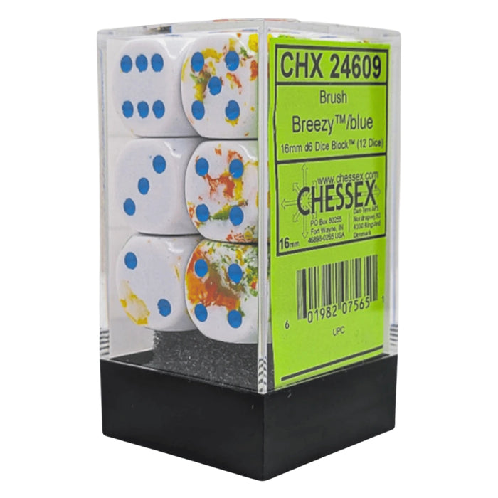 Set 12 Zaruri Chessex Brush d6 Dice 16mm