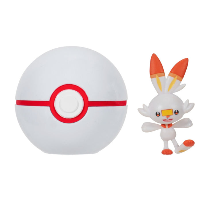 Set 2 Figurine Clip n Go Pokemon - Scorbunny with Premier Ball W19