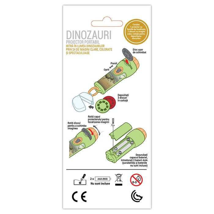 Proiector portabil pentru copii - Dinozauri