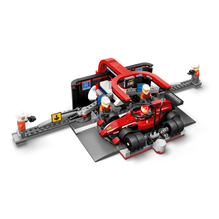 Lego City - Boxa si mecanici F1 cu masina Ferrari (60443)