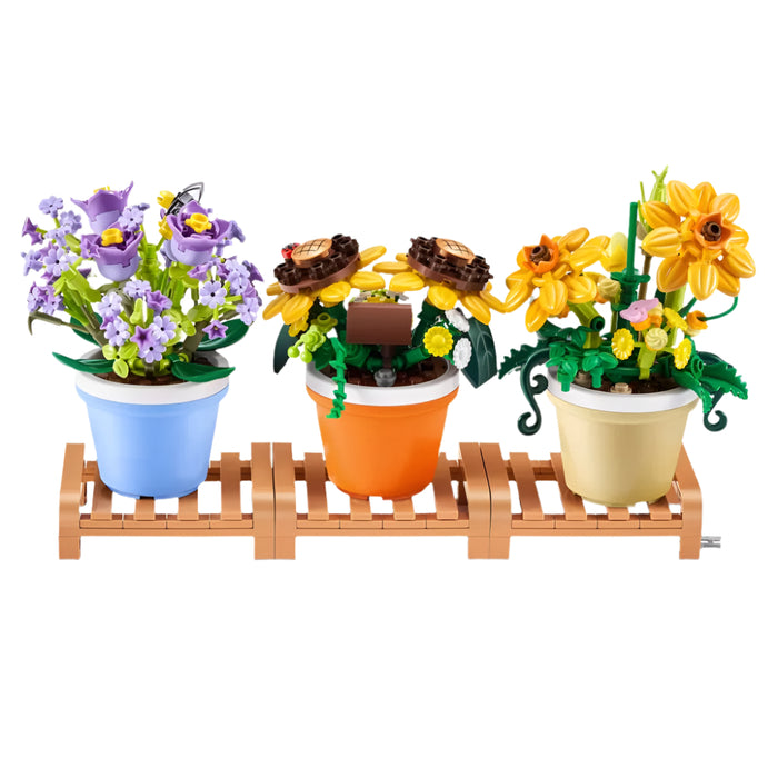 Mini Figurina Zuru Max - Set de constructie, Flori de gradina in ghiveci, diverse modele