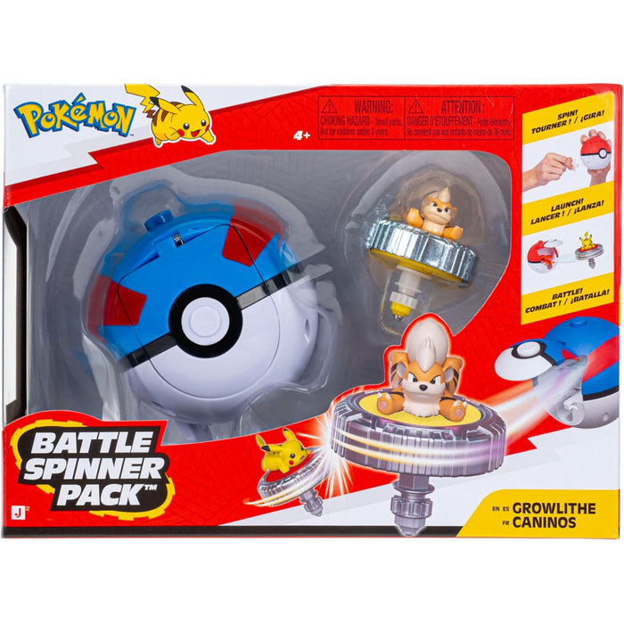 Set de joaca Pokemon - Battle Spinner cu figurina, Growlithe & Poke Ball