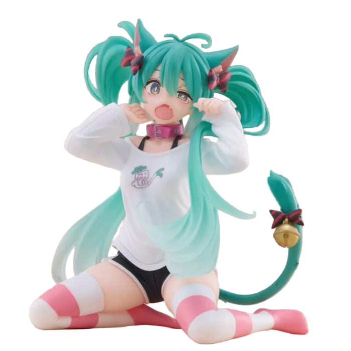Figurina Hatsune Miku PVC - Desktop Cute Figure Hatsune Miku Cat Ear T-Shirt Ver. 13 cm