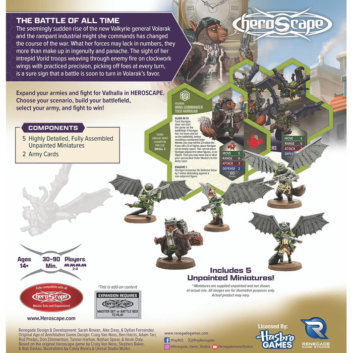 Heroscape - Rising Tide - Wing Commander Tuck Harrigan and Vorid Glidestrikers Army Expansion