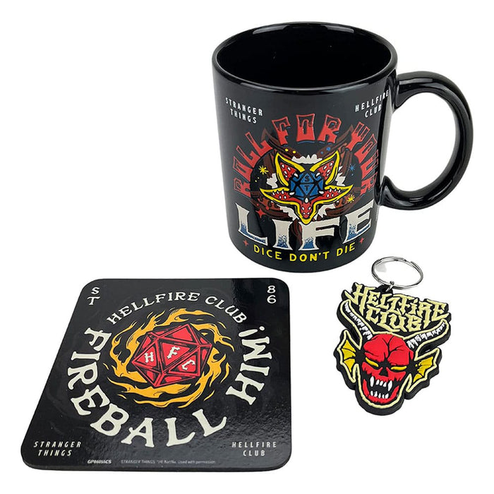 Set Cadou Stranger Things Cana, Breloc, Coaster - Hellfire