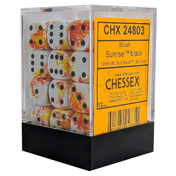 Set 36 Zaruri Chessex Brush d6 Dice 12mm