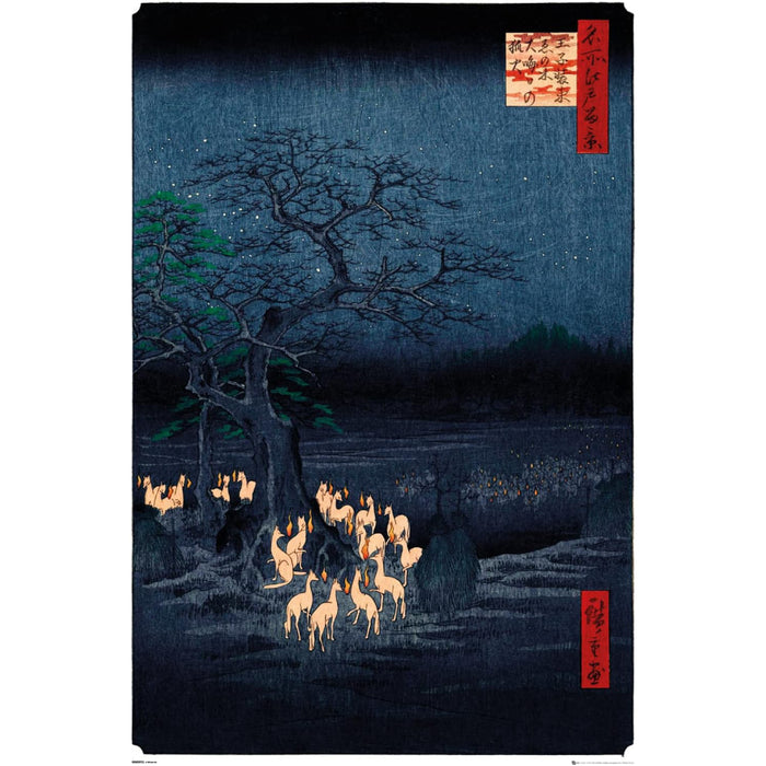 Poster Maxi Hiroshige - 91.5x61 - New Years Eve Foxfire