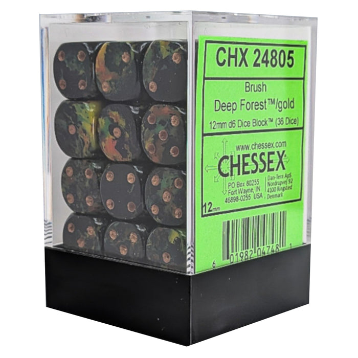 Set 36 Zaruri Chessex Brush d6 Dice 12mm