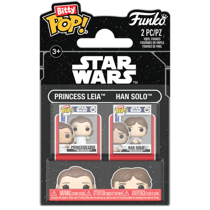 Set 2 Figurine Funko Bitty POP Star Wars - Leia & Han Solo