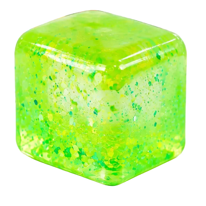 Jucarie Cool Mix antistres squishy, Cub cu gel si sclipici, moale si elastica, 5 cm