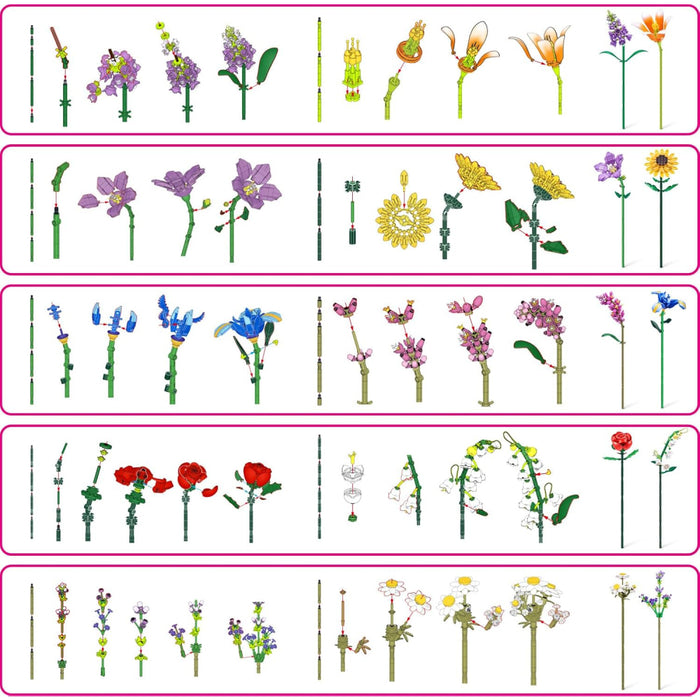 Mini Figurina Zuru Max - Set de constructie, Flori de gradina, diverse modele