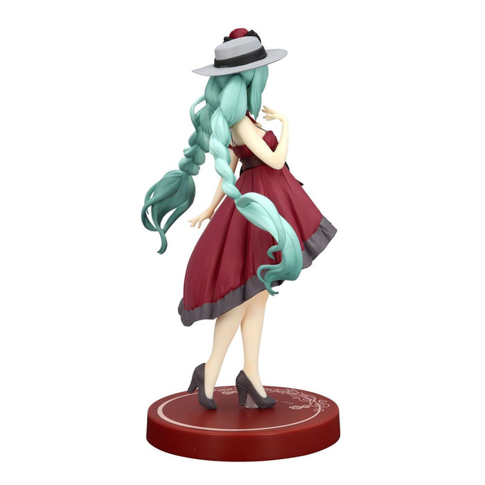 Figurina Hatsune Miku Trio-Try-iT PVC - Hatsune Miku Outing Dress Red Color Ver. 19 cm