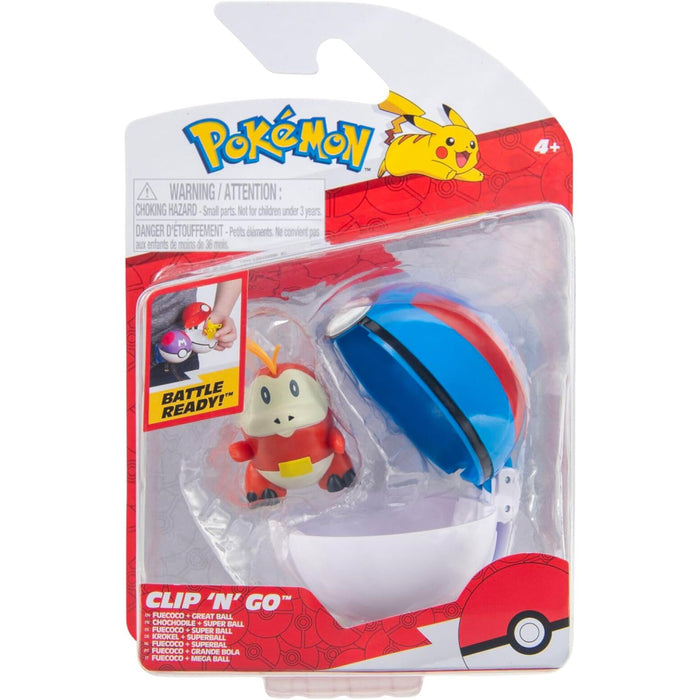 Set 2 Figurine Pokemon - Clip n Go, Fuecoco + Great Ball