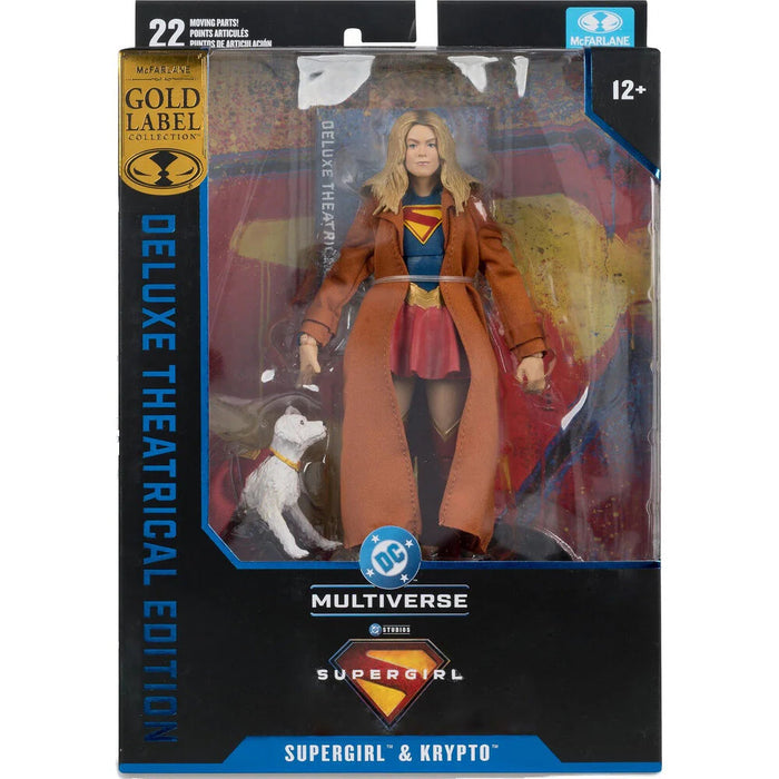 Figurina Articulata DC Theatrical Deluxe Supergirl Movie - Supergirl & Krypto (Superman Movie Version) 18 cm