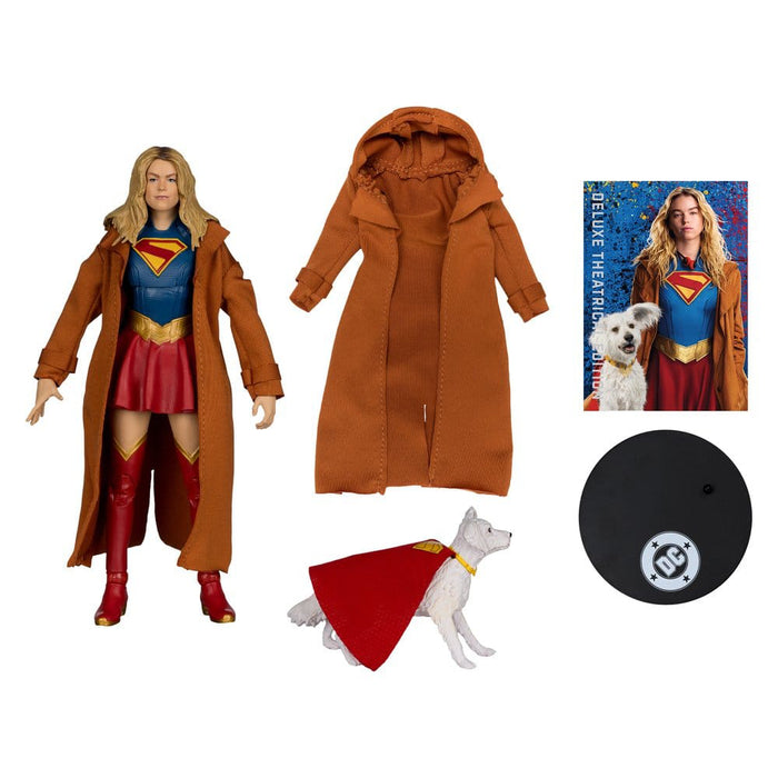 Figurina Articulata DC Theatrical Deluxe Supergirl Movie - Supergirl & Krypto (Superman Movie Version) 18 cm