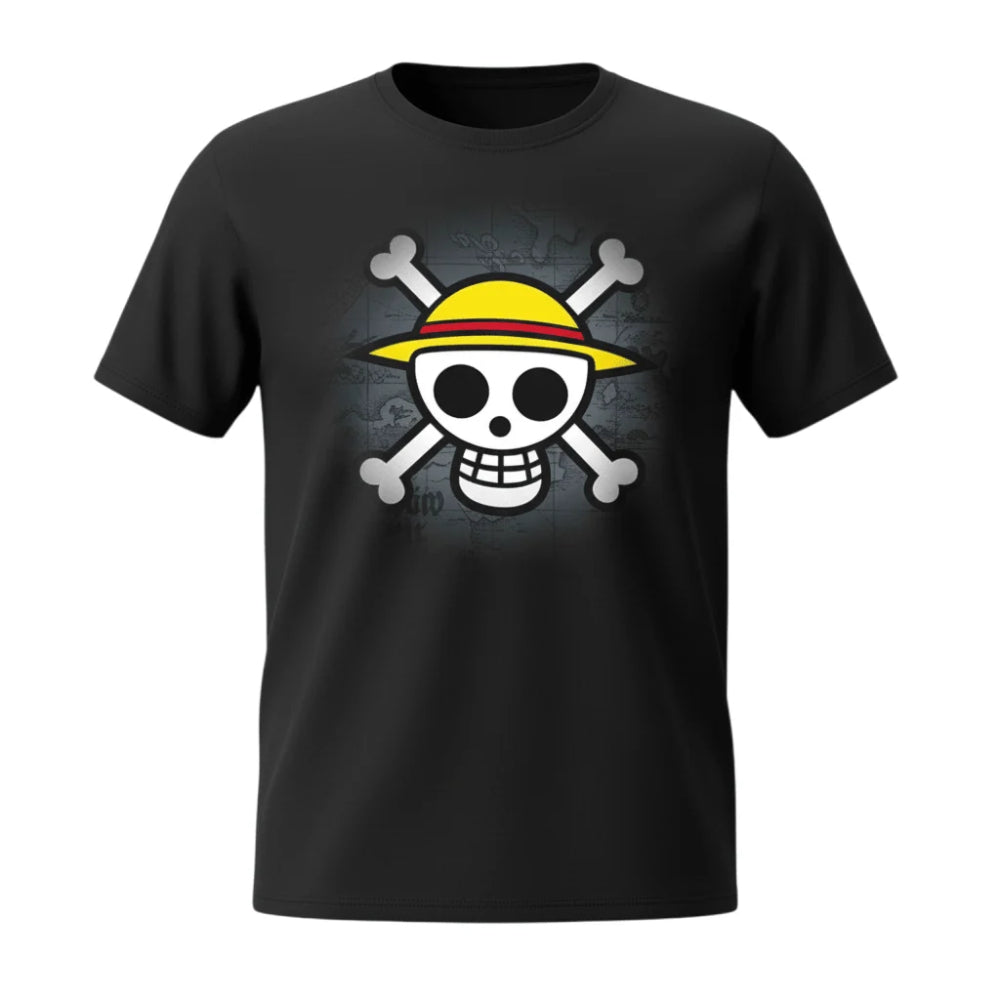 Tricou Unisex One Piece - Classic Skull, negru — Red Goblin
