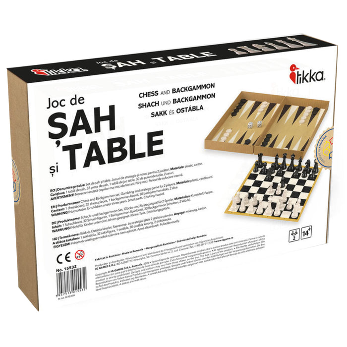 Joc Sah si Table, dimensiuni oficiale de concurs, rege 8.6 cm