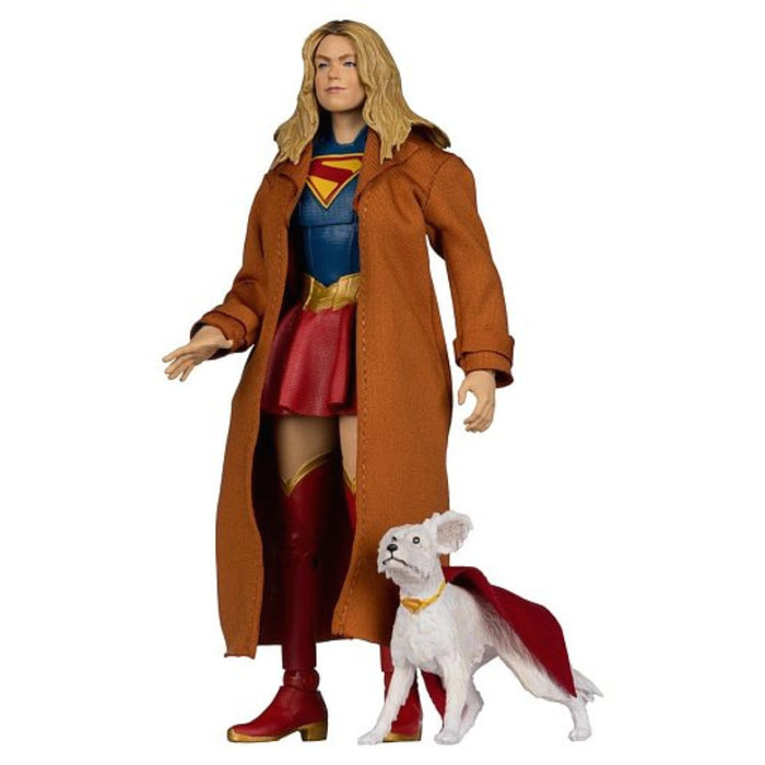 Figurina Articulata DC Theatrical Deluxe Supergirl Movie - Supergirl & Krypto (Superman Movie Version) 18 cm