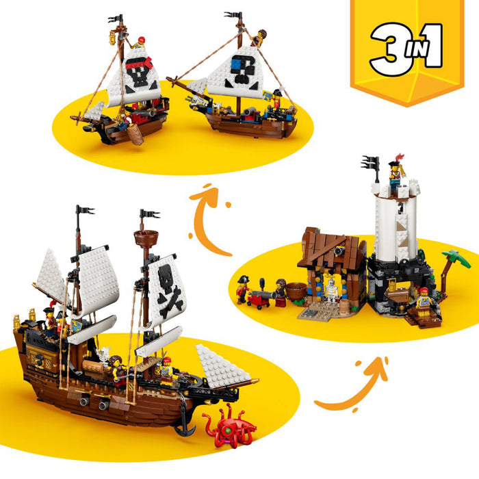 Lego Creator 3 in 1 - Corabie de pirati emblematica (31387)