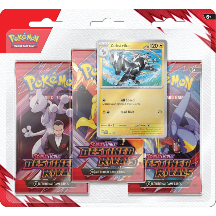 Pokemon TCG - SV Destined Rivals - 3 Blister Booster - Zebstrika