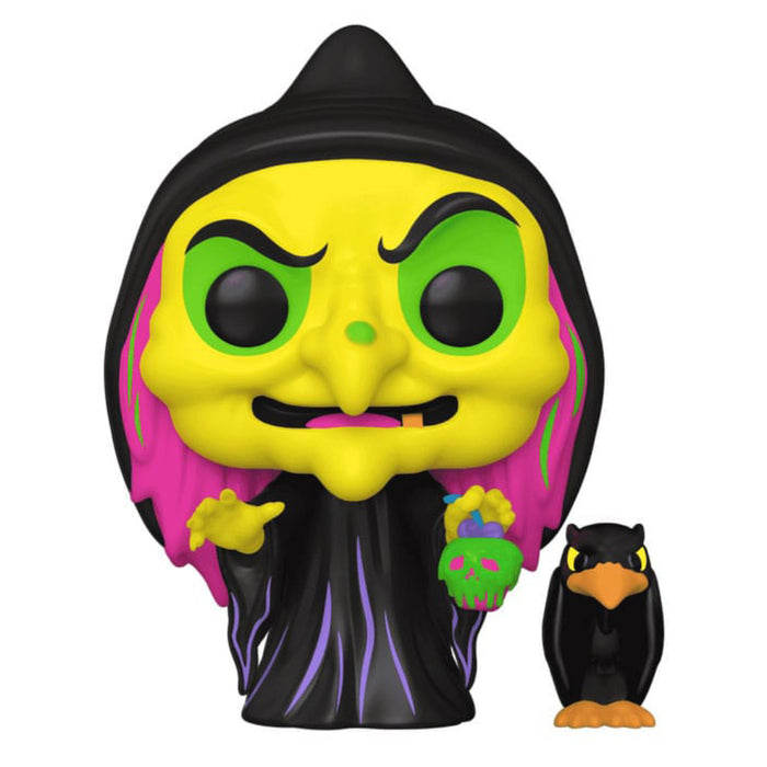 Figurina Funko POP & Buddy! Snow White Animation - Disguised Evil Queen with Raven (Black Light) Exclusive