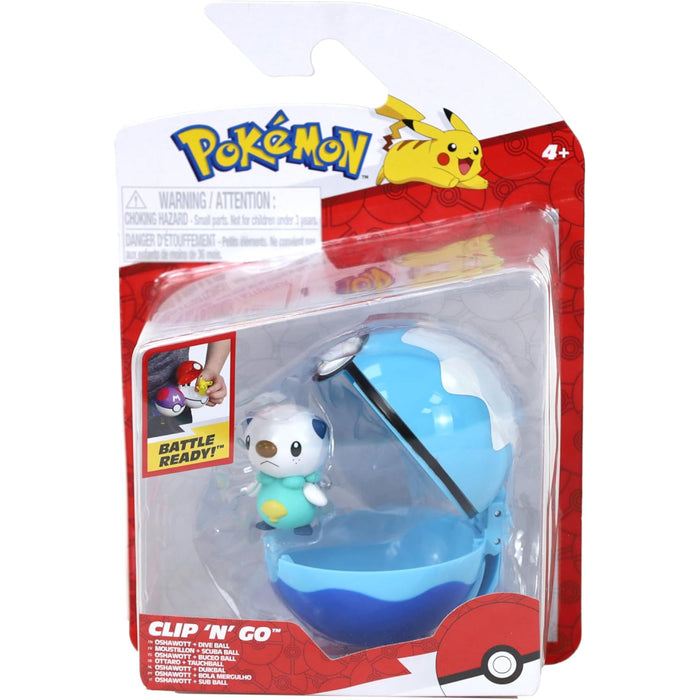 Set 2 Figurine Deluxe Pokemon - Clip n Go, Oshawott + Dive Ball