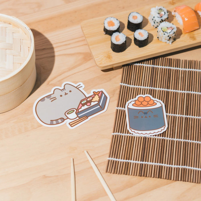 Set 2 Stickere Vinil Pusheen Sushi Roll - Ver 5