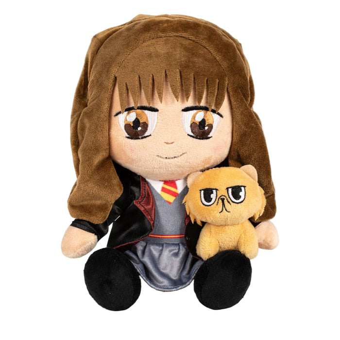 Figurina de Plus Harry Potter Sitting with Animals 25 cm - Hermione with Crookshanks
