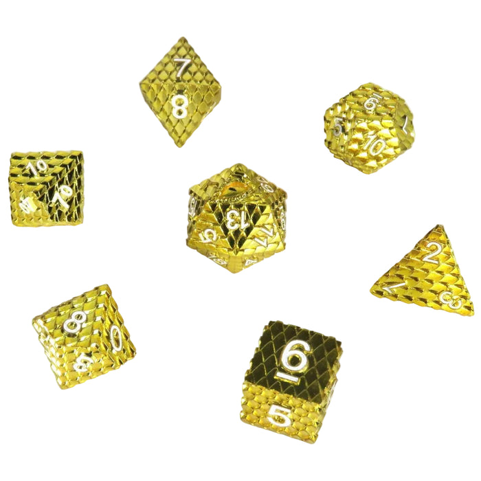 Set 7 Zaruri Premium Metal Dungeons & Dragons - Dragon Scale Gold