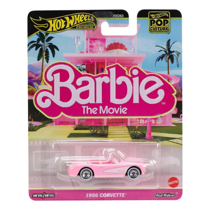 Masinuta Metalica Hot Wheels Pop Culture - Barbie The Movie 1956 Corvette Scara 1:64