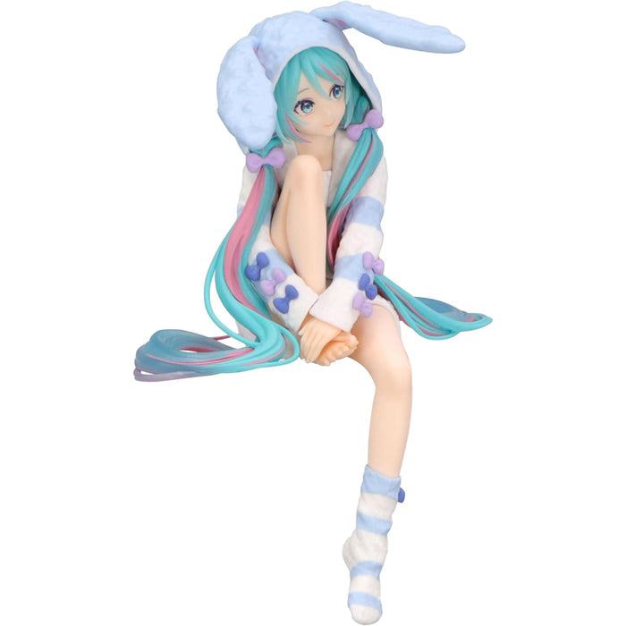Figurina Hatsune Miku Noodle Stopper PVC - Hatsune Miku Rabbit Ear Hood Pajama Blue Color Ver 14 cm