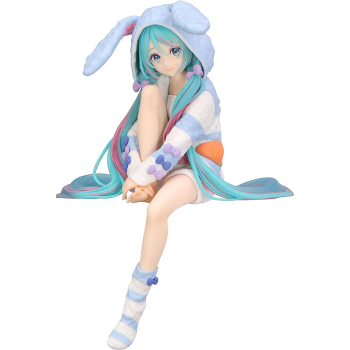 Figurina Hatsune Miku Noodle Stopper PVC - Hatsune Miku Rabbit Ear Hood Pajama Blue Color Ver 14 cm