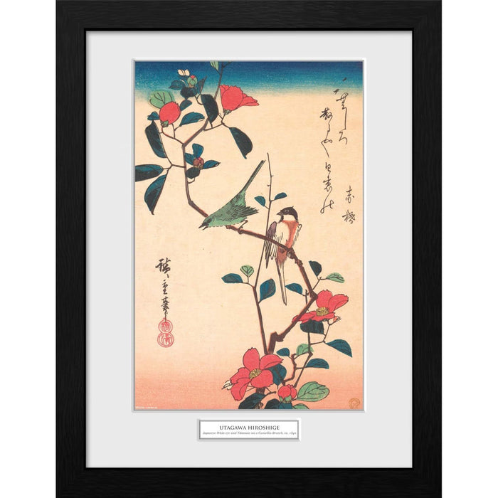 Poster cu Rama Hiroshige - Japanese White-eye and Ti (30x40)