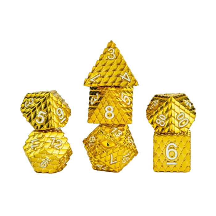 Set 7 Zaruri Premium Metal Dungeons & Dragons - Dragon Scale Gold