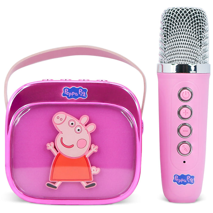 Boxa portabila OTL Technologies - Peppa Pig PopSing Karaoke Speaker & Microphone, roz