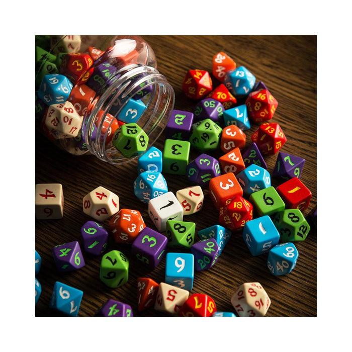 Set Zaruri Round Jar of Classic RPG Dice (80)