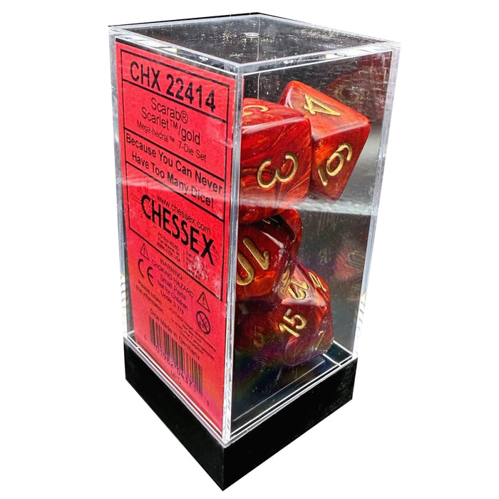 Set 7 Zaruri Chessex Marble Scarab Megahedral