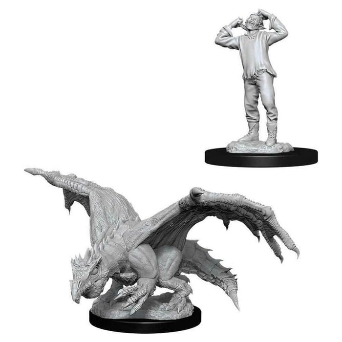 Miniaturi Nepictate D&D Nolzur's Marvelous - Green Dragon Wyrmling & Afflicted Elf