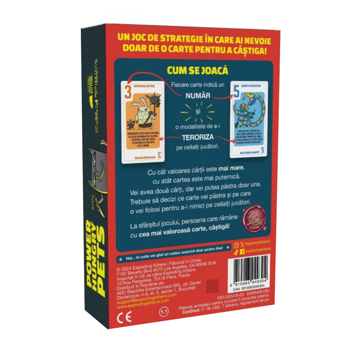 Joc de societate Power Hungry Pets, limba romana