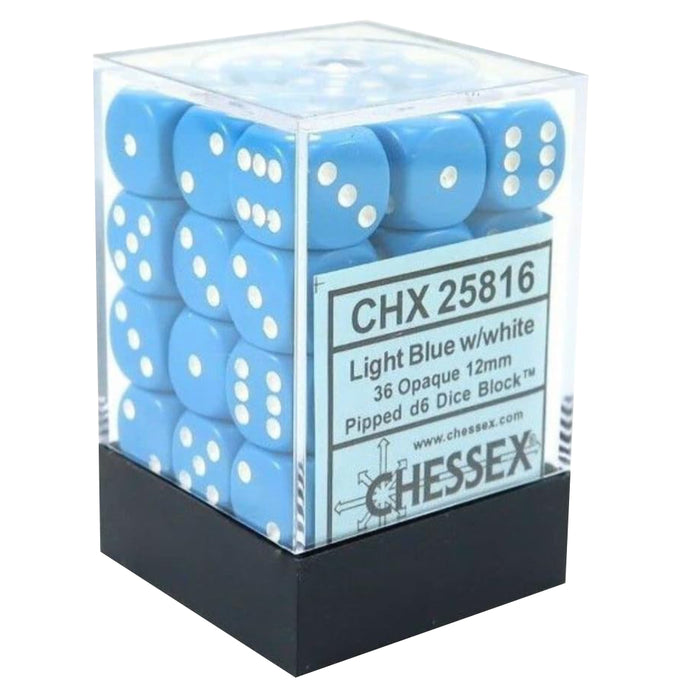 Set 36 Zaruri Chessex Opaque 12mm d6 Dice Block