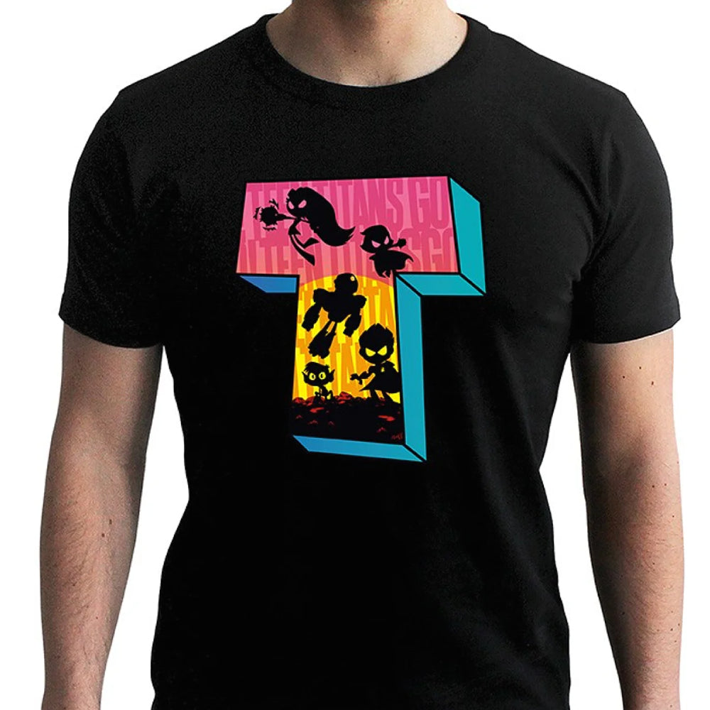 Tricou Teen Titans - Titans Tower Silhouettes, negru — Red Goblin