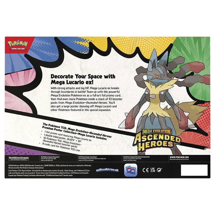 Precomanda Pokemon TCG - Mega Evolution - Ascended Heroes Premium Poster Collection - Mega Lucario