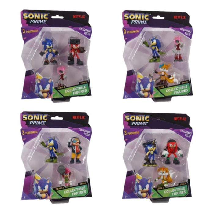Set 3 Figurine Articulate Sonic Prime - diverse modele, S2