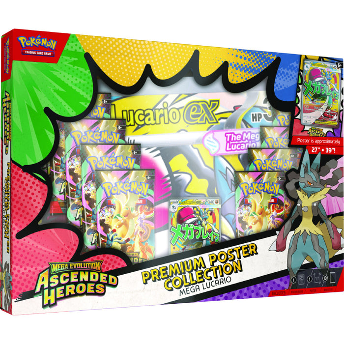Precomanda Pokemon TCG - Mega Evolution - Ascended Heroes Premium Poster Collection - Mega Lucario