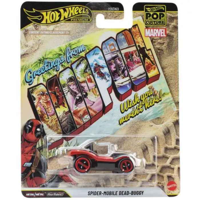 Masinuta Hot Wheels Premium Die-Cast Vehicles 1/64 Pop Culture - Spider-Mobile Dead-Buggy (Deadpool)