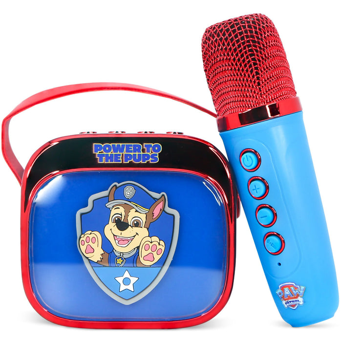 Boxa portabila OTL Technologies - Paw Patrol Chase PopSing Karaoke LED Speaker & Microphone, albastru