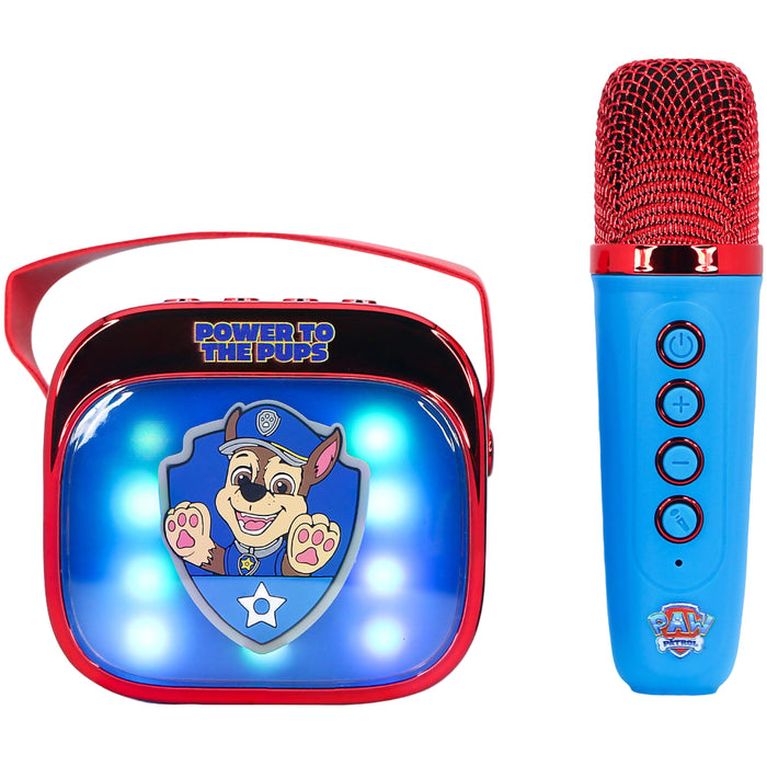Boxa portabila OTL Technologies - Paw Patrol Chase PopSing Karaoke LED Speaker & Microphone, albastru