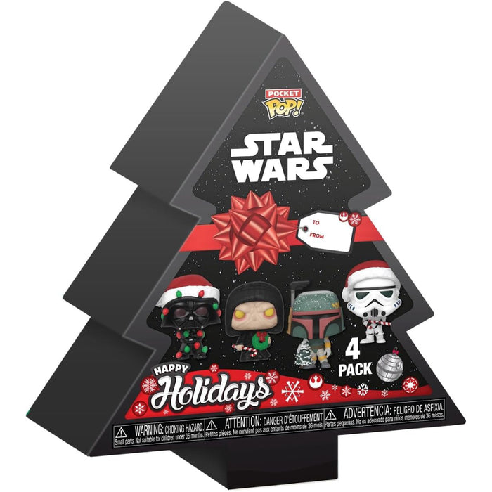 Set 4 Figurine Funko Pocket POP Star Wars - Tree Holiday Box